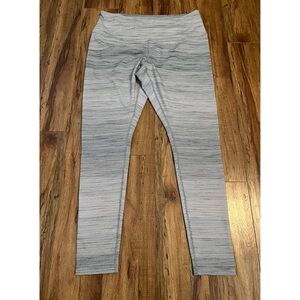 Zella Live In High Waist Leggings Size XL Gray White Stripes Full Length